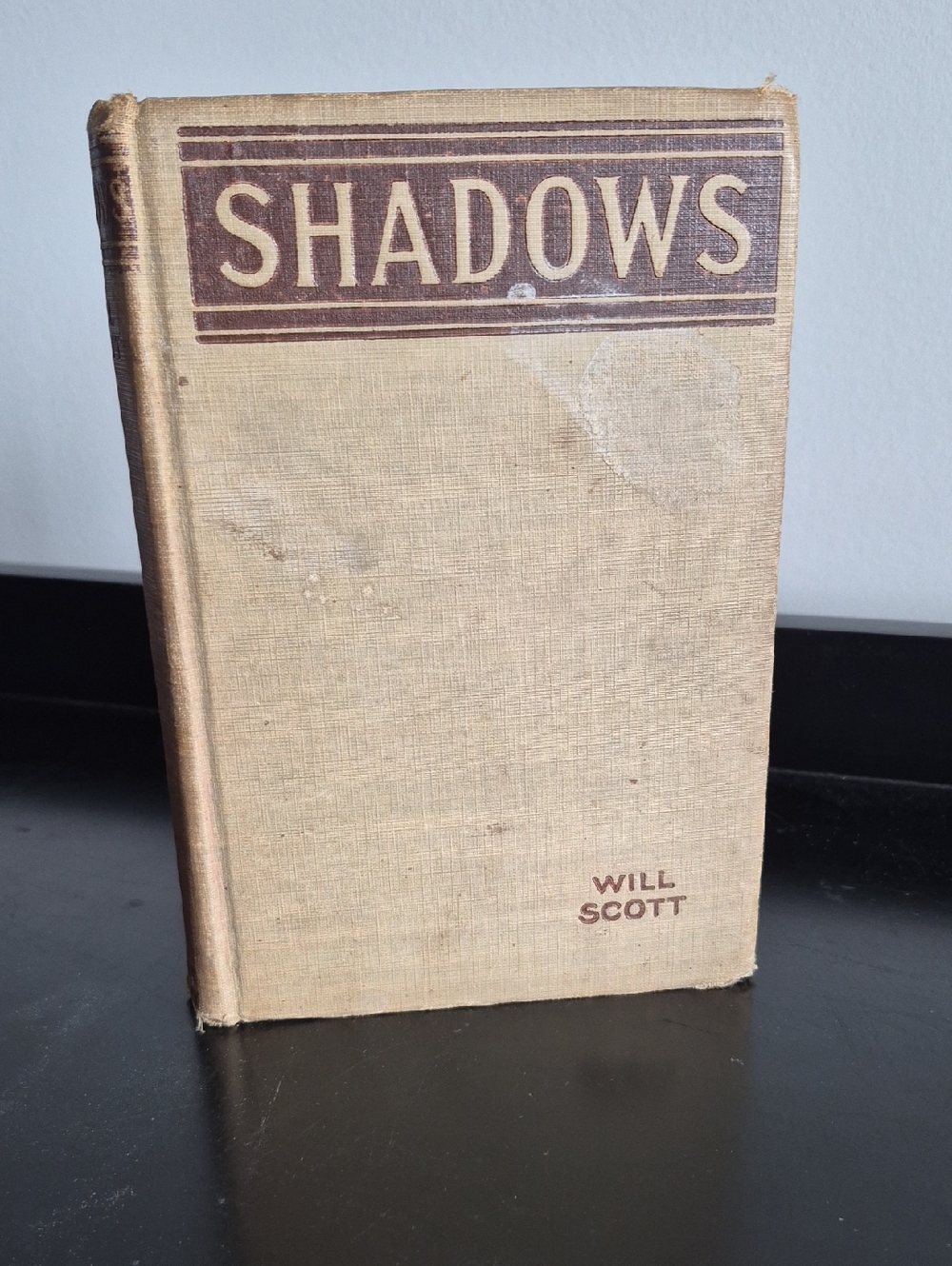 Beige Decorative Hardcover Book 'Shadows' - Will Scott